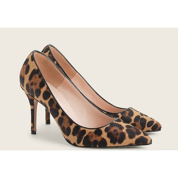 J.Crew $298 Elsie Pumps in Leopard Calf Hair Size 9M K7890 - Picture 1 of 7